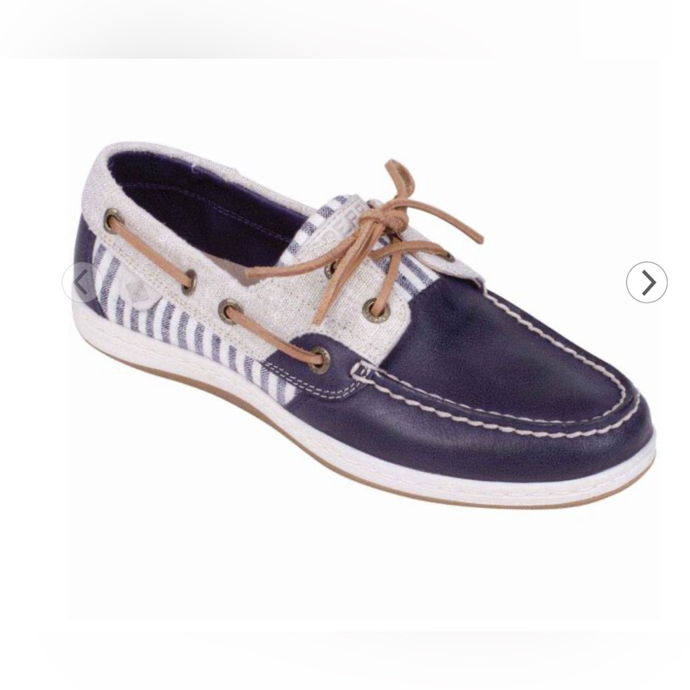 Sperry Koifish Stripe Navy and White Boat Shoes Nautical Summer